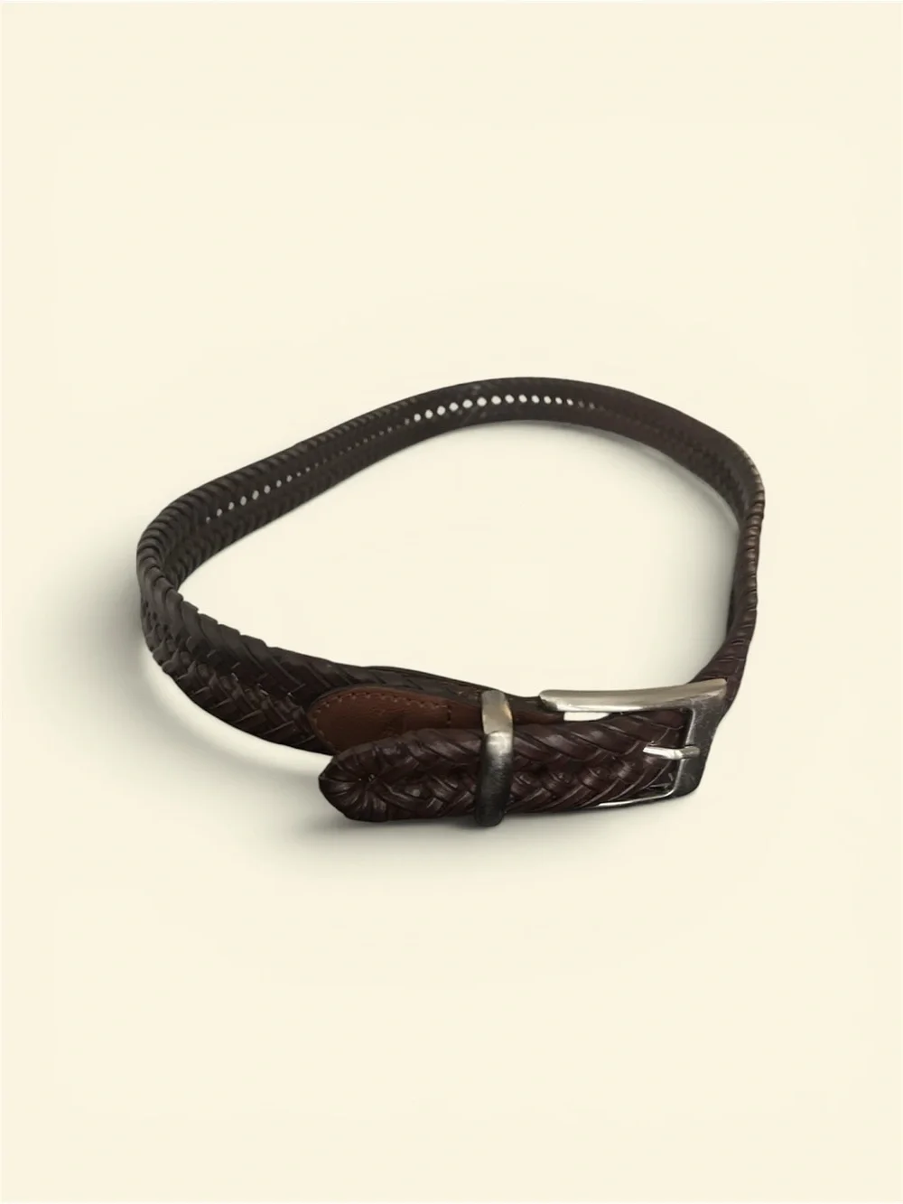 Men’s leather braided belt
